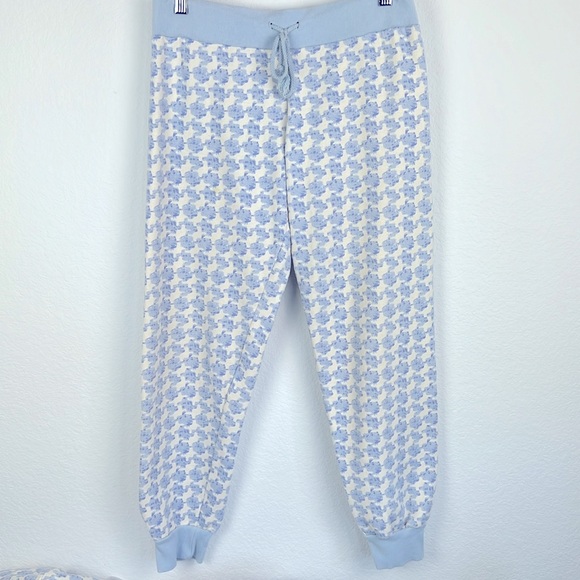 Pajamagram Women’s Fleece Lined Sweatshirt and Sweat Pants Blue Cream Sz Small - Picture 6 of 10
